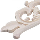 22*10 cm Wood Carved Corner Onlay Applique Decor Furniture Craft Unpainted V4G6