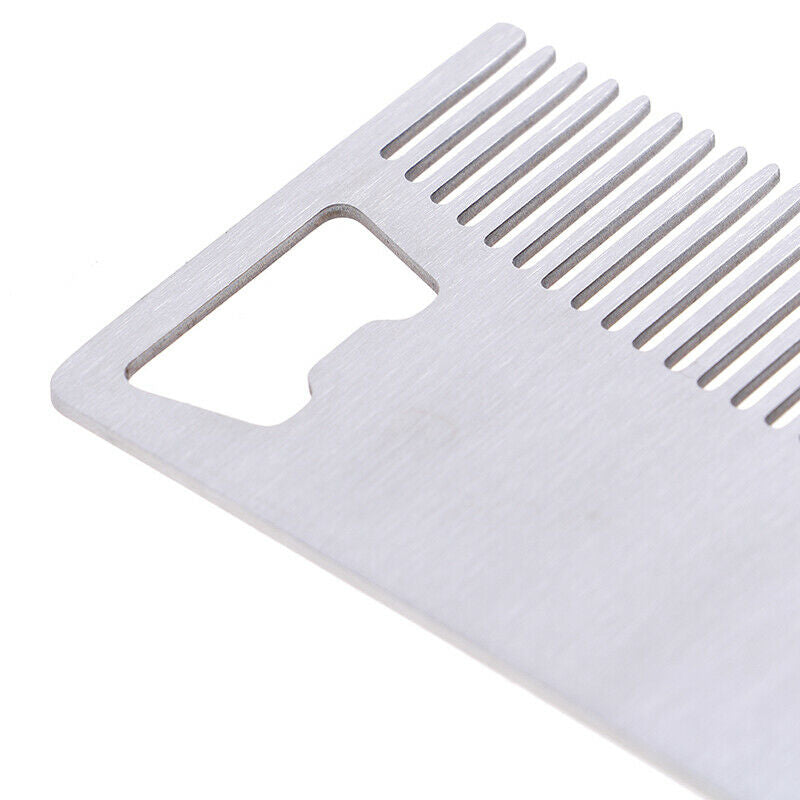 Portable Stainless Steel Beard Mustache Hair Beard Care Comb With Bottle Open 3C