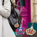 5pcs DIY Crown Full Drill Special Shaped Diamond Painting Keychains Gifts