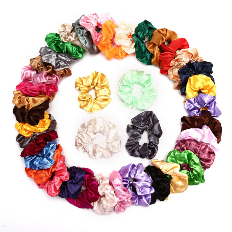 40 Pcs Hair Silk Scrunchies Satin Elastic Hair Bands Hair Ties Ropes Hair  Gw