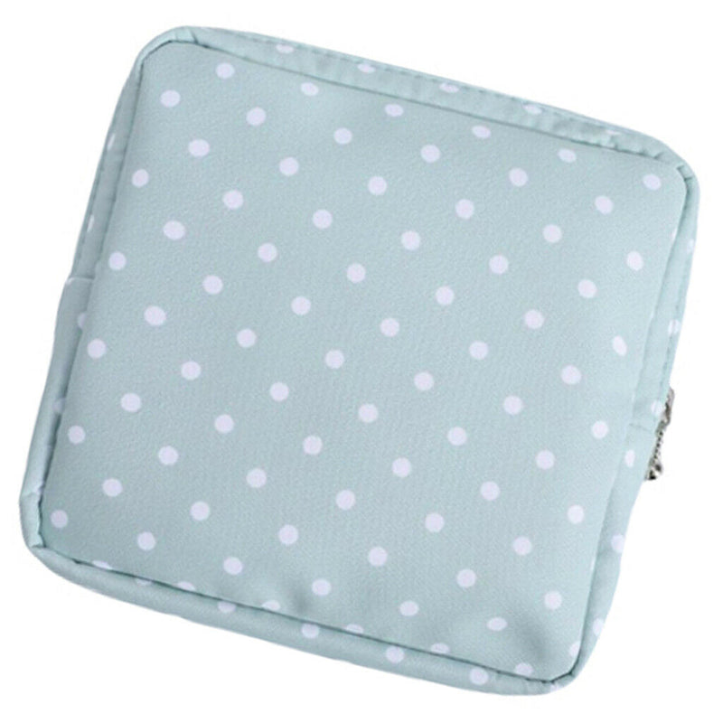 Portable Cotton Sanitary Bag Pouch Tampons Makeup Storage for Girls Green