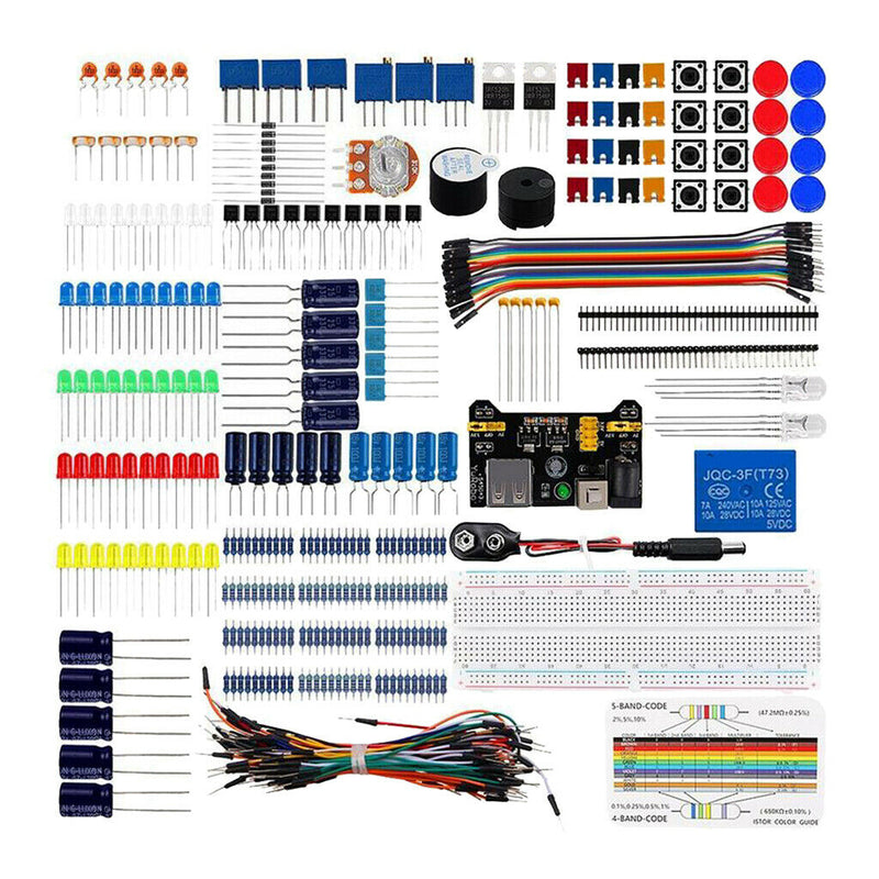 Electronics Component Basic Starter Kit with Precision Potentiometer, Capacitor
