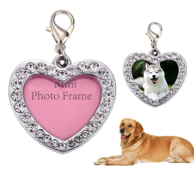 Pet Dog Love Heart Shaped Name Card Anti Lost Dog ID Address Name Label Tag