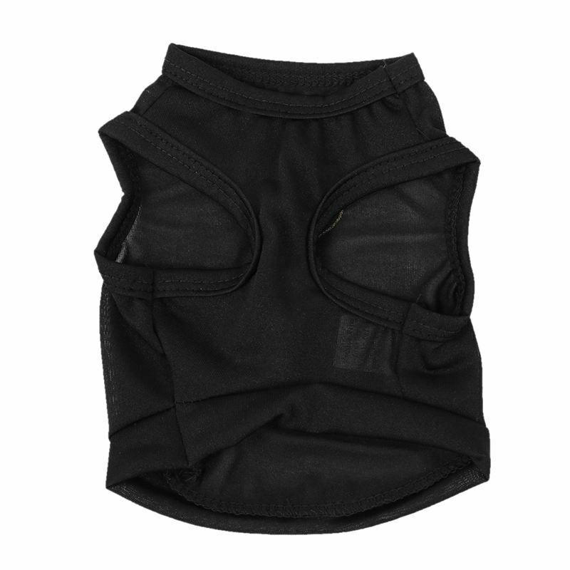 Summer Pet Puppy small pet dog cat clothing vest T-shirt Clothing (Black, S