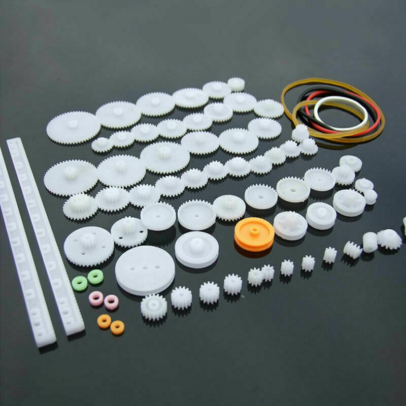 80Pcs Plastic DIY Robot Gear Set Single Double Layer R3P1 Crown Sleev Shaft F7K9