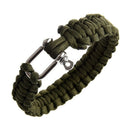 Survival Bracelet with Stainless Steel U Shackle Olive Green Q9J8