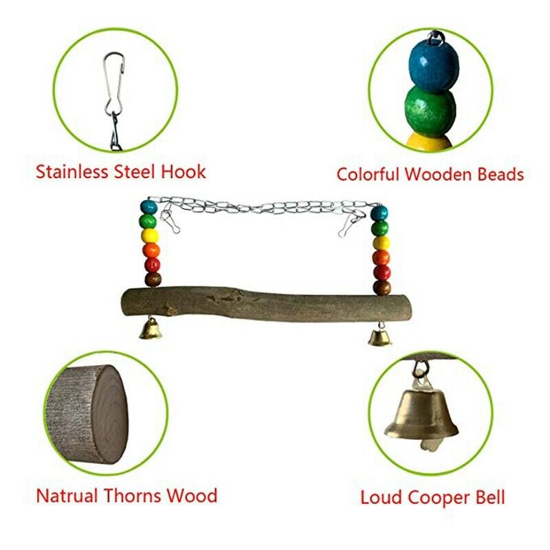 Chicken Swing Wooden Colorful Chicken Toys For Hens Bird Parrot Trainning L Q9M2