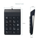 Portable 2.4G Wired Digital Keyboard USB Number Pad 18 Keys Numeric Keypad 3c