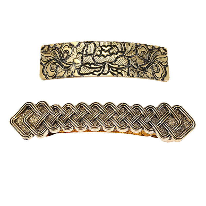 2pack Womens Retro Style French Barrette Celtic Hair Clip Clamp Hair Decor