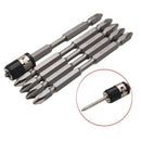 5Pcs S2 Screwdriver Bits Set 100Mm Phillips Strong Magnet Driver Steel Doub I7Z9