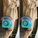 Telephone Shaped Women Retro Cross Body Bag PU Leather Clutch Purse Chain B V1R2