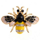 Women Delicate Enamel Little Bee Crystal Rhinestone Collar Pin Bro JR