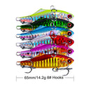 6pcs Plastic VIB Hard Bait Lead Inside Vibration Fishing Lure Popper Baits