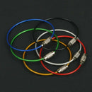 5Pcs Steel Cable Chain Pandent Loop Screw Lock Wire Key Ring For Outdoor Hiking