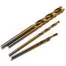 50Pcs Titanium Coated HSS High Speed Steel Drill Bit Set Tool 1/1.5/2/2.5/3mm In