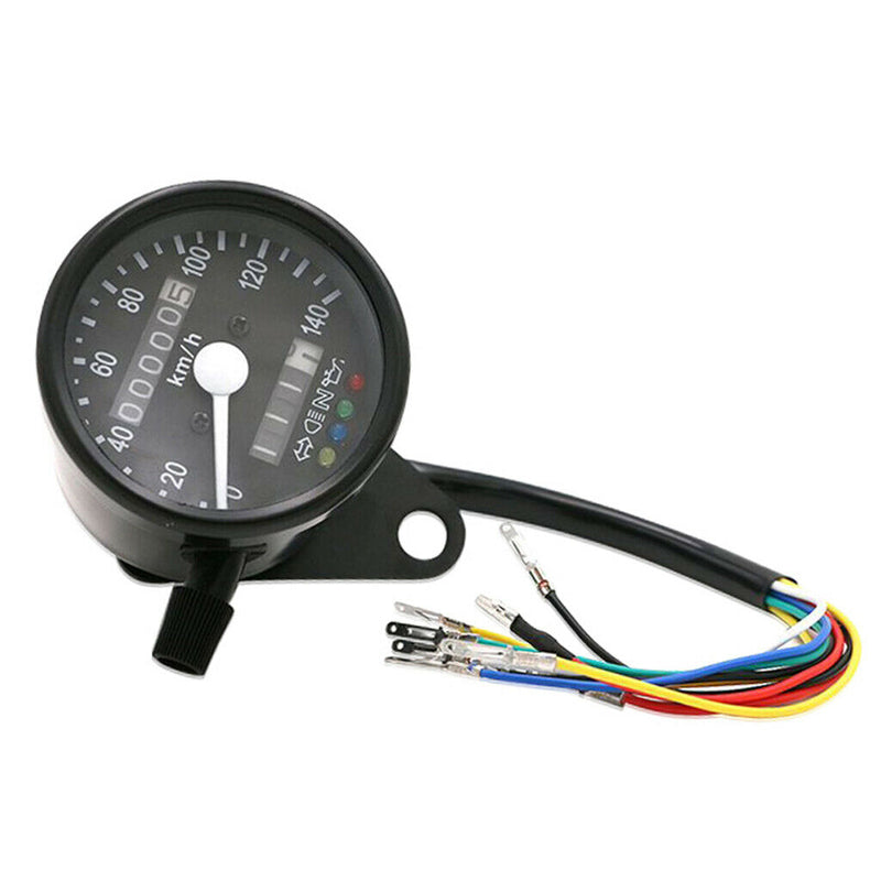 Motorcycle LED Tachometer+Odometer Speedometer Gauge KMH for Cruiser Chopper