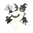6pcs Halloween Cake Toppers Ghost/Pumpkin/Bat Food Picks Halloween Party DecorJR