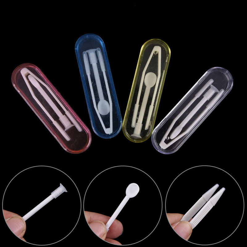 1 Sets Eyes Care Contact Lenses Plastic Tweezers Insert Remover Random Color ~ï¼ˆ