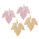 4Pcs Plated Leaf Pendant Necklace Jewelry Natural Leaf DIY Jewellry Findings