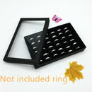 Jewelry Ring Display Organizer Case Tray Holder Earring Velvet Storage Box