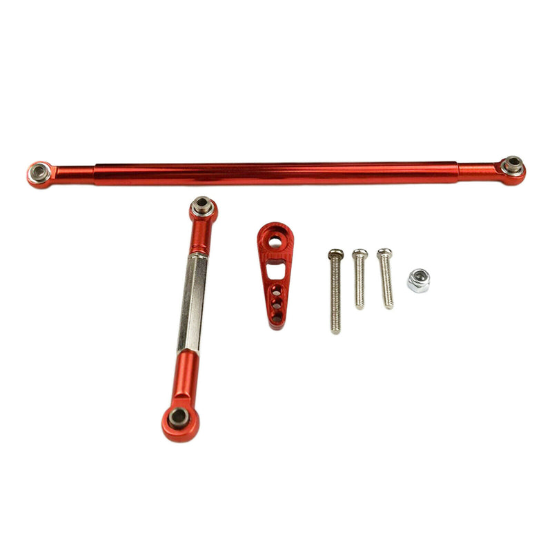 Metal Steering Servo Rod Linkage for 1/12 MN86K MN86KS RC Carwler Red