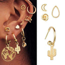 Cactus Love Stud Earrings Set Women P8Z0