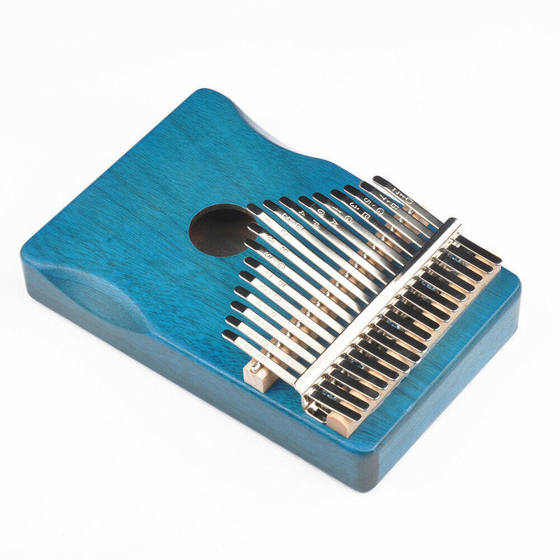 17 Keys Kalimba Wood Mahogany Mbira Thumb Piano Musical Instrument (Blue)