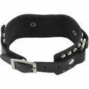 Fashion Punk Rivet Stud Fashion Unisex Leather Belt Bangle Bracelet (Black)