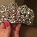 Bridal Tiara big crystal Queen Crown Wedding Hair Accessories diadem headba O7I5