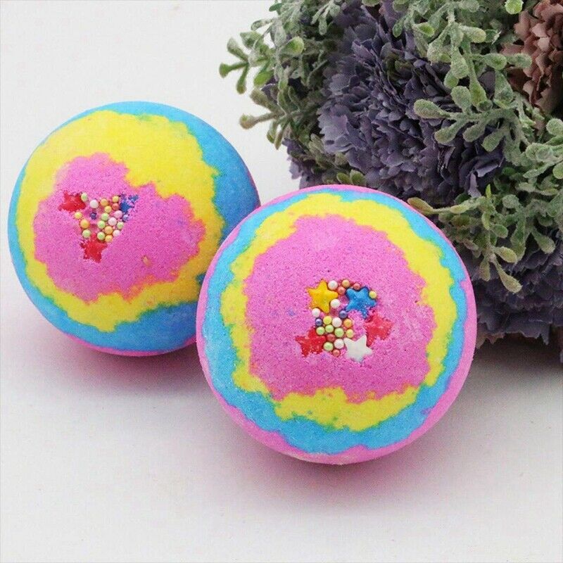 Rainbow Rose Bathing Bombs Ball,Fizzy Spa Moisturizes Birthday Gifts For Wo X9H9
