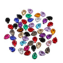 50pcs Teardrop Flatback Acrylic Crystal Rhinestone Buttons DIY Decor 10x14mm