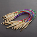 18X 15.5'' Colorful Dual Pointed Bamboo Knitting Circular Needles Crafts Tool