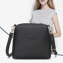 Portable Casual Women Leather Mini Sling Pure Messenger Bags (Black)