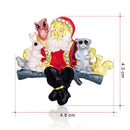 Enamel Alloy Santa Claus Rabbit Brooch Pins Christmas Gift Women Decor Jewelr FT