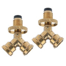 2x Brass Propane Tank Y Splitter Adapter 2 Way LP Gas Adapter Tee