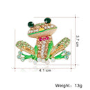 Cartoon Frog Rhinestone Brooch Clothes Lapel Jacket Enamel Badges Ornaments