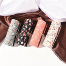 Fashion Floral Cloth Lipstick Case Holder With Mirror Inside & Snap-On Closur ME
