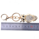 Cute Owl Tassel Key Ring Car Bag Mini Charm Keychain Crystal Animal Women Gi Bj
