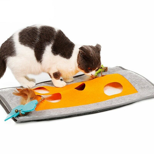 Funny Pet Cat Mice Intelligence Educational Toys Play Bell Tent With 4 HolesQ8X7