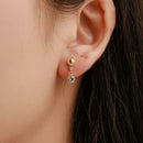 3pcs/set Rhinestone Heart Pendant Necklace Stud Earrings Ring Women Jewelry