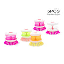 5pcs Kitchen Wash Tool Pot Dish Brush with Washing Up Liquid Soap Dispenser