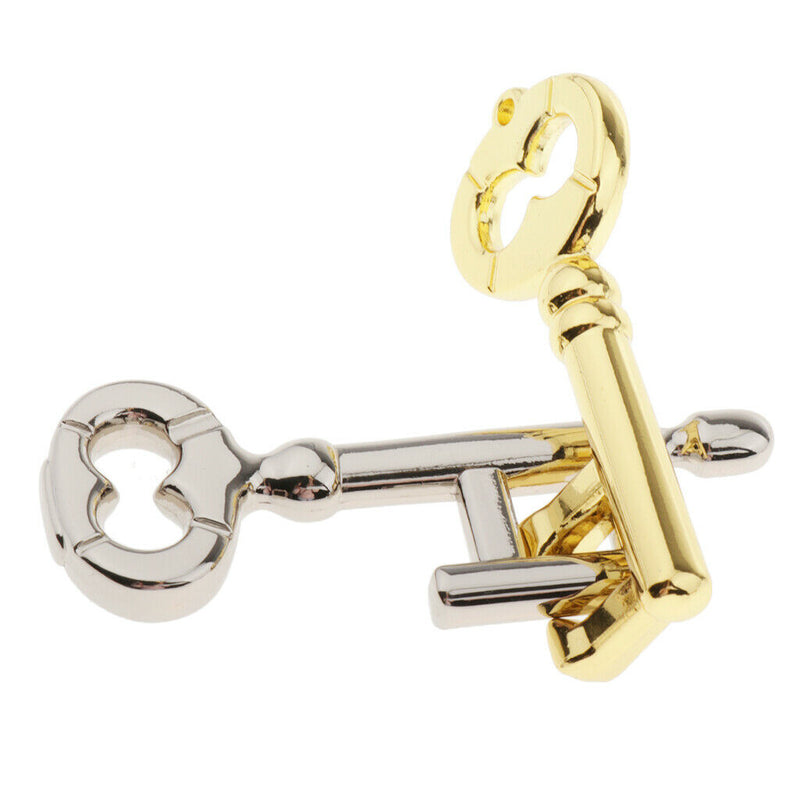 2 Pack Zinc Alloy Interlock Keys Puzzles, Disentanglement Challenge Magic Ring