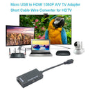 Micro USB to HDMI 1080P A/V TV Adapter Short Cable Wire Converter for HDTV