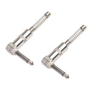 2Pieces 6.35 mm (1/4") Male Right Angle TS Audio Plug Connector Adapter