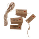 100x Kraft Card Craft Wedding Party Gift Tag Clothing Luggage Label String