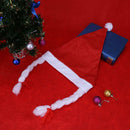 Cute White Rim Santa Christmas Hat Xmas Bonnet Decoration With Braids