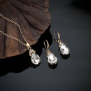 Necklace Earrings Diamond Water droplets Elegant Women Jewellery Set of Cry B3C9