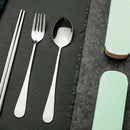 5Pcs Portable cutlery set Dinnerware 410 Stainless Steel Tableware Green Safe