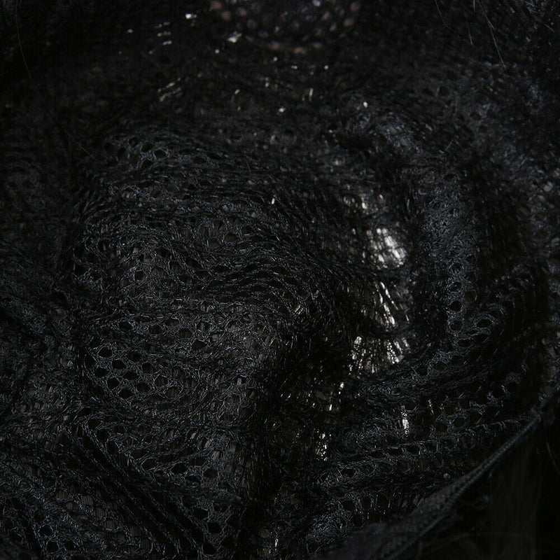 Women Silky Black Straight Bobo Hairstyle Middle Parted Wig Hairpiece