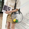 Summer Beach Round Transparent Women Handbag Tote Shopping Bags (Black)